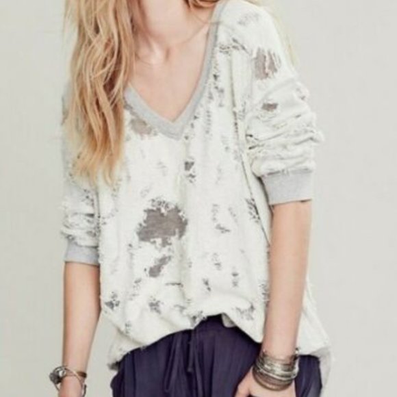 Free People Sweaters - Free People Destroyed Ripped Pullover Sweater 2016